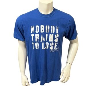 Nike Men’s Athletic T-Shirt Blue White Logo Dri-Fit M